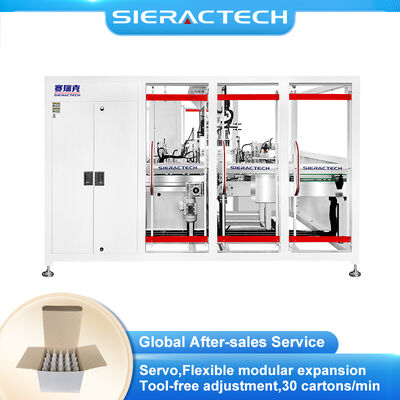 Qualité Machine automatique de cartonnage vertical à colle avec servo alimentation et système de cartonnage rotatif continu usine