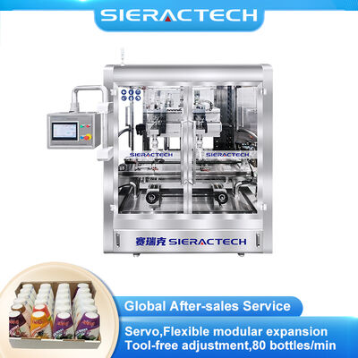 Chất lượng Máy đóng nắp nước tăng lực tự động với hệ thống nạp nắp servo và hệ thống tự động đóng nắp tốc độ cao nhà máy