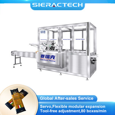 Chất lượng Máy đóng gói mì ống tự động với hệ thống cấp liệu bằng servo và đóng gói thực phẩm tốc độ cao nhà máy